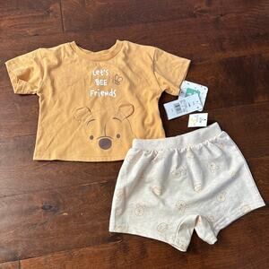 Disney Baby Winnie the Pooh Boys Outfit 12 Months Summer Shirt Shorts Outfit